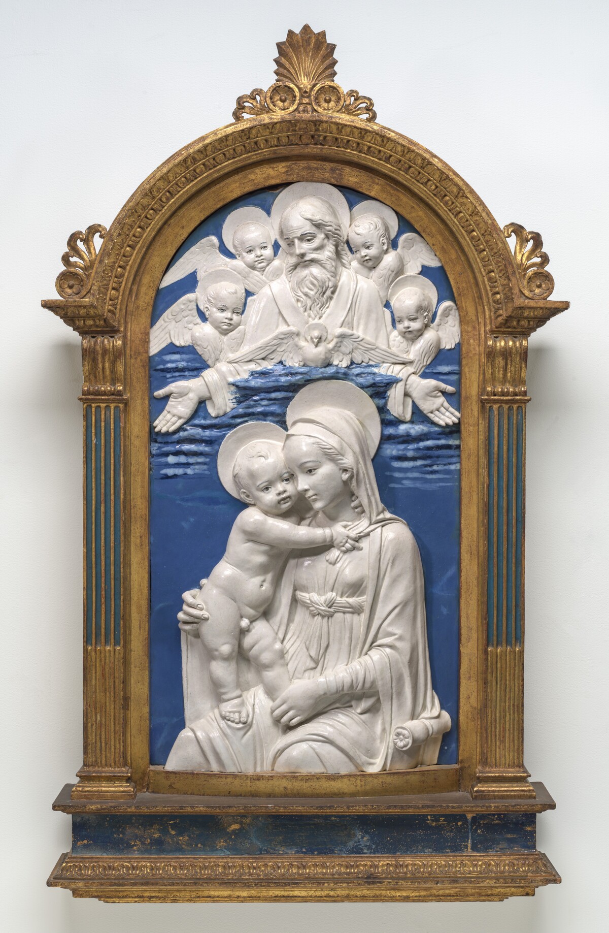 Madonna and Child with God the Father and Cherubim by Studio of Andrea della Robbia