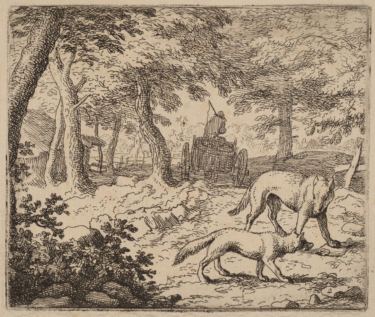 Reynard and the Wolf before the Fish Cart by Allart van Everdingen