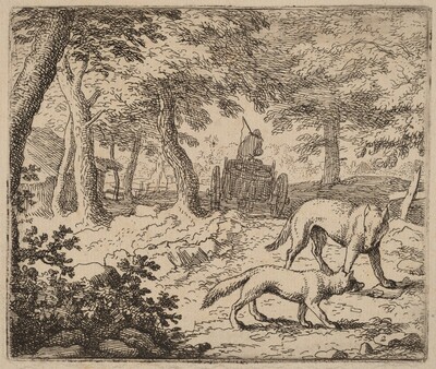 Reynard and the Wolf before the Fish Cart