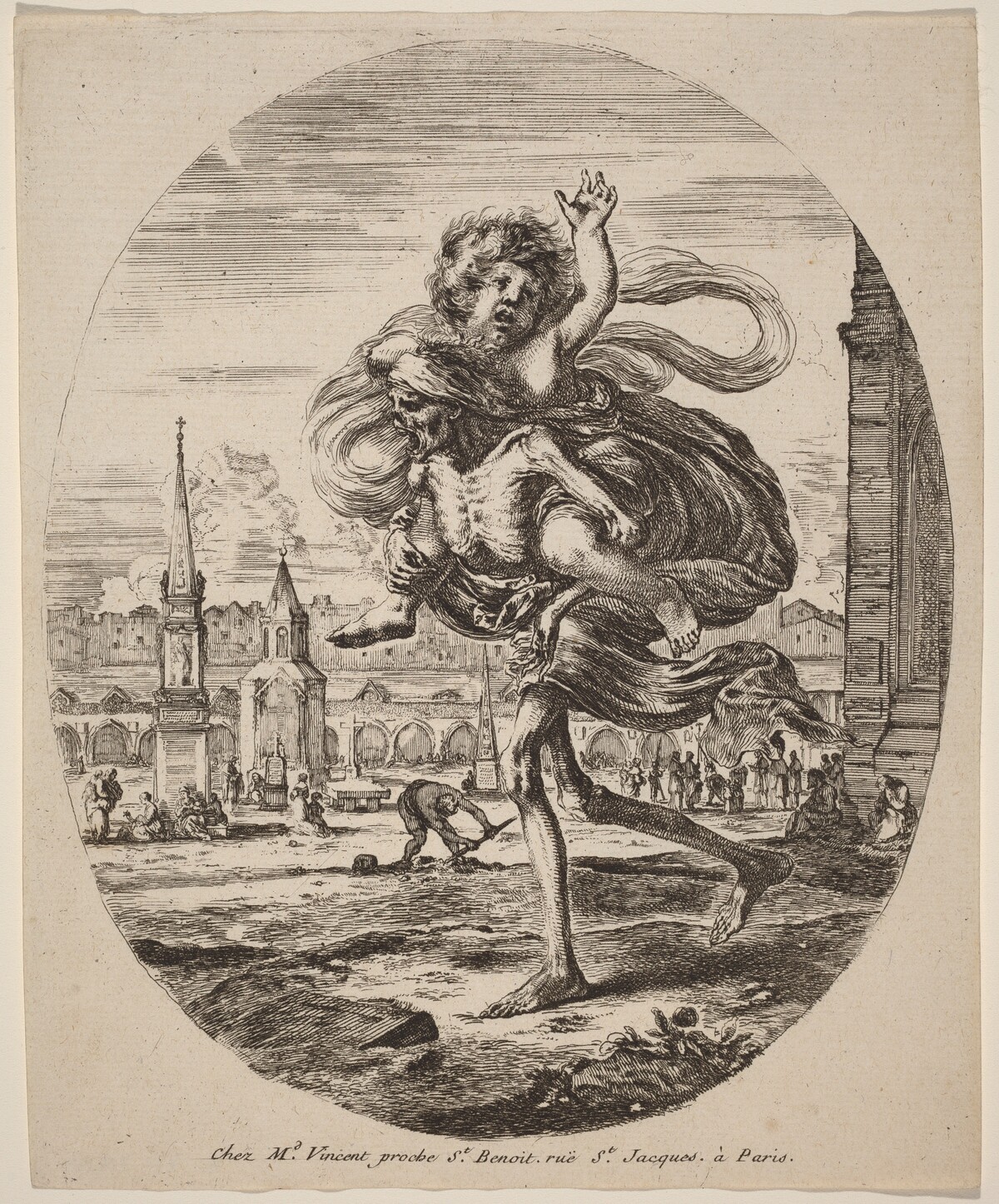 Death Carrying a Child to the Left by Stefano Della Bella