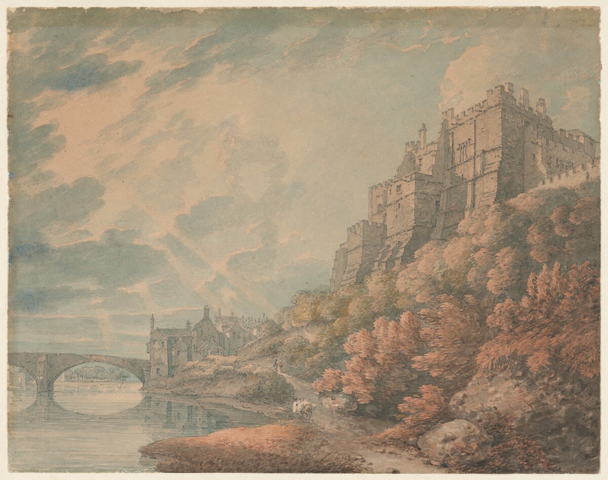 Durham Castle and Framwellgate Bridge from the Banks of the River Wear by Thomas Hearne