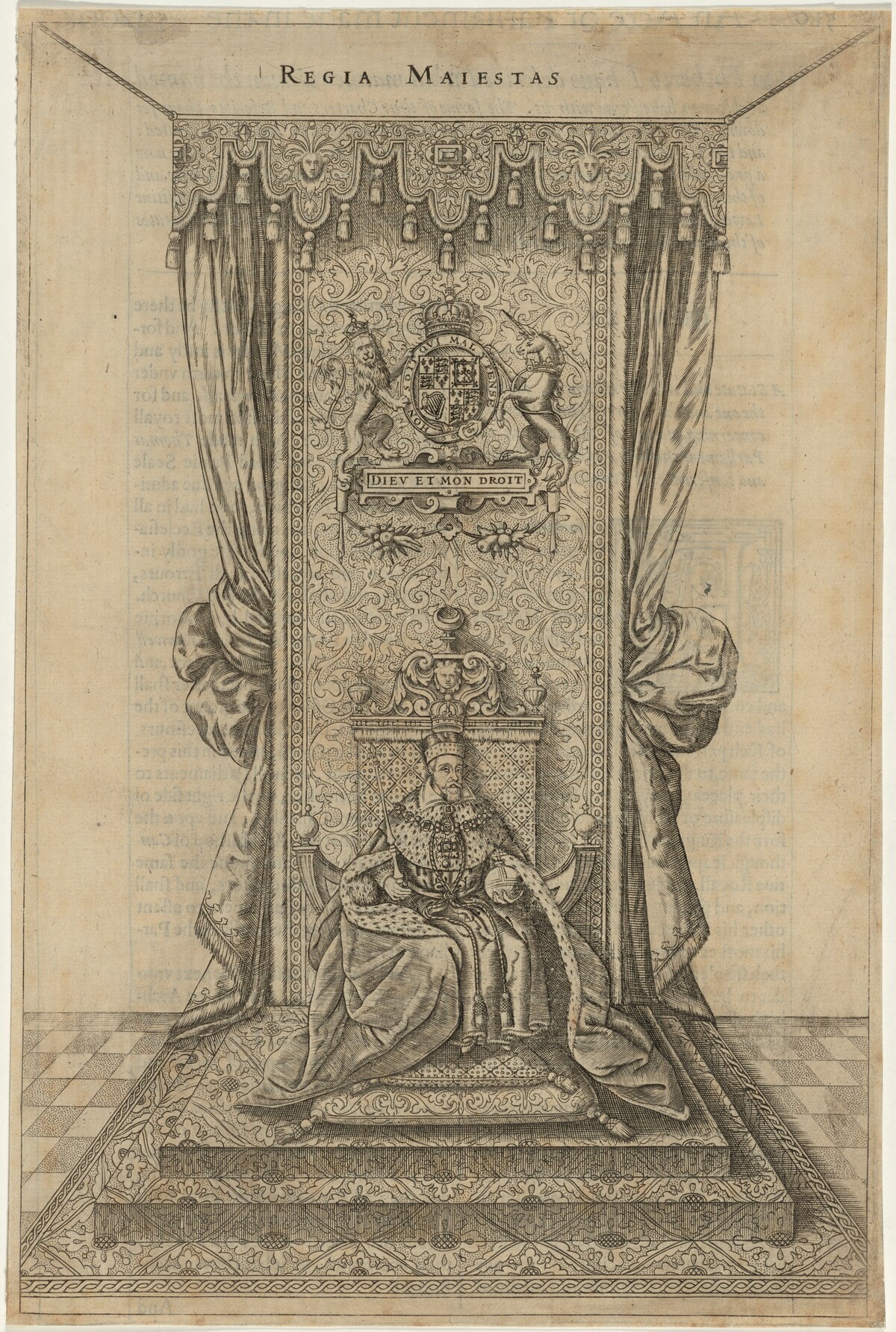 James I Enthroned by Renold Elstrack