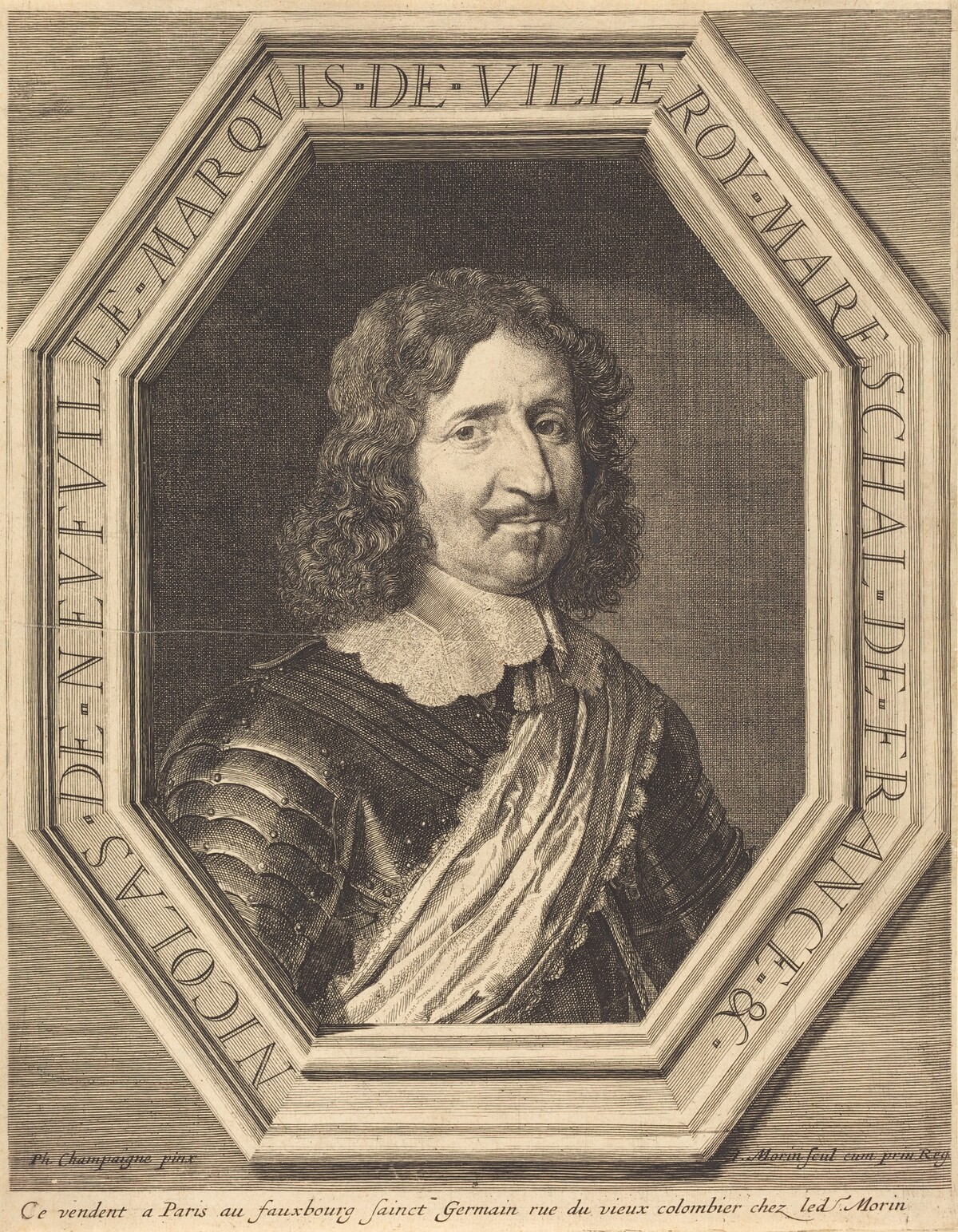 Nicholas de Neufville, marquis de Villeroy by Jean Morin after Philippe de Champaigne