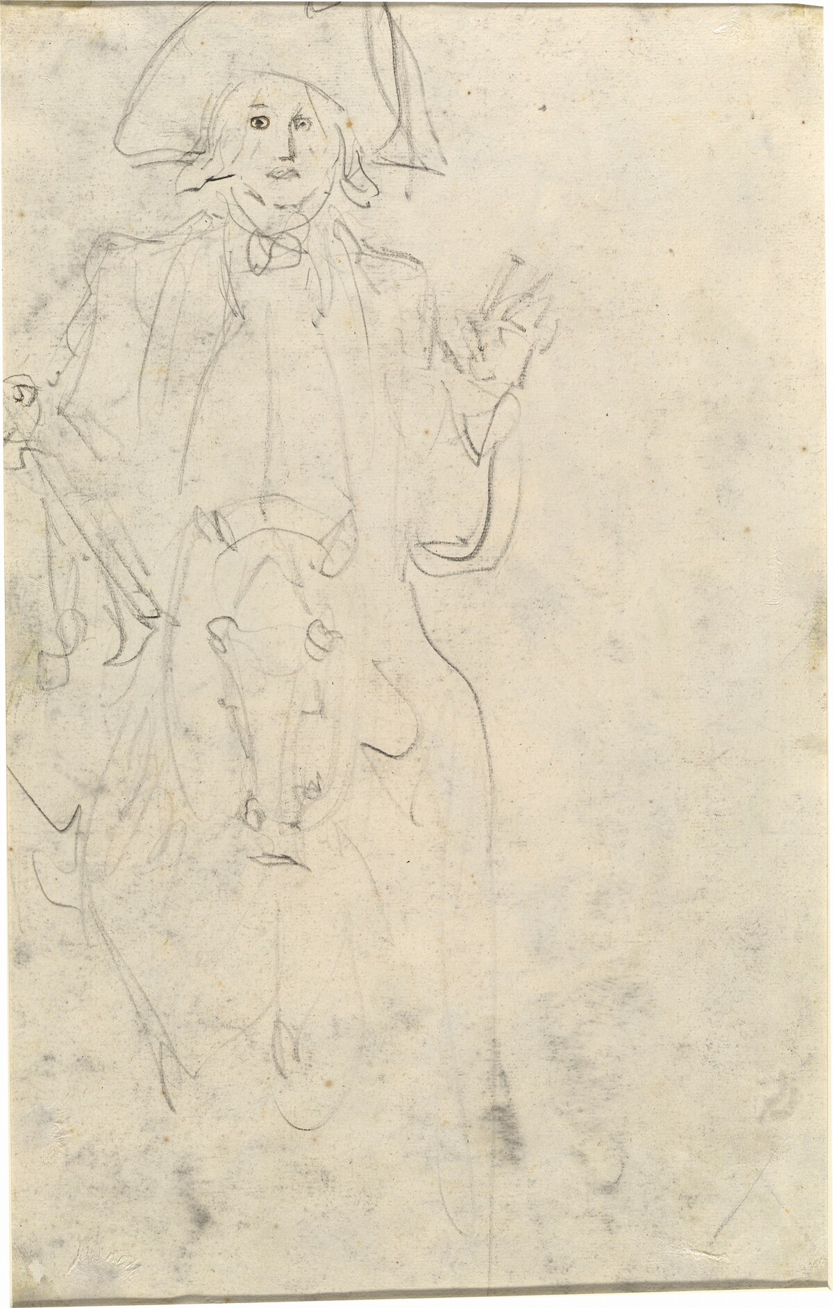 Man on a Horse [verso] by Jean-Honoré Fragonard