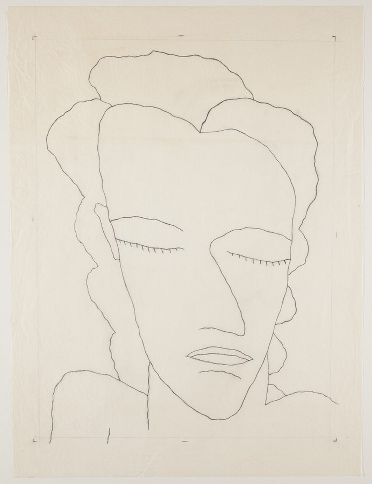 Drawing for "Female Head" by Robert Gordy