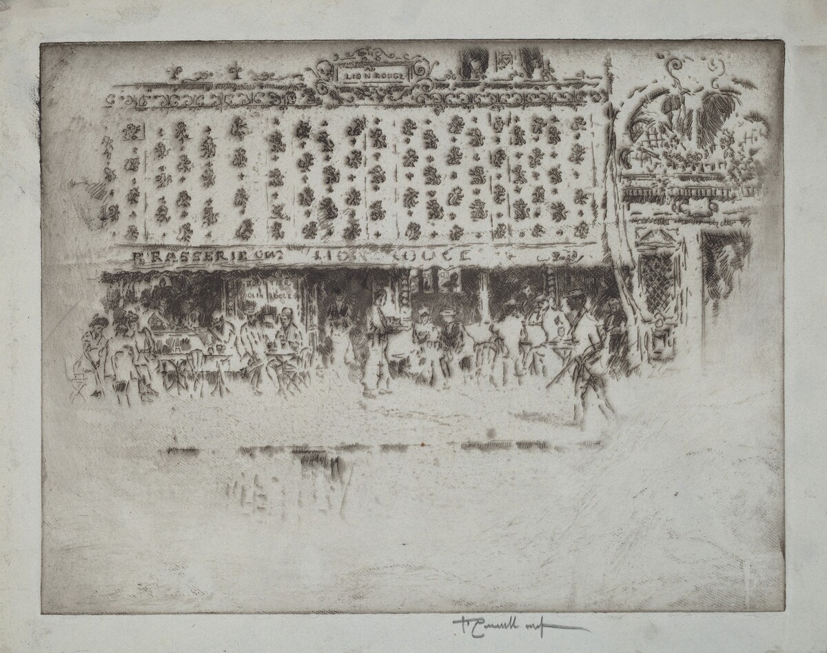 Brasserie, Au Lion Rouge by Joseph Pennell