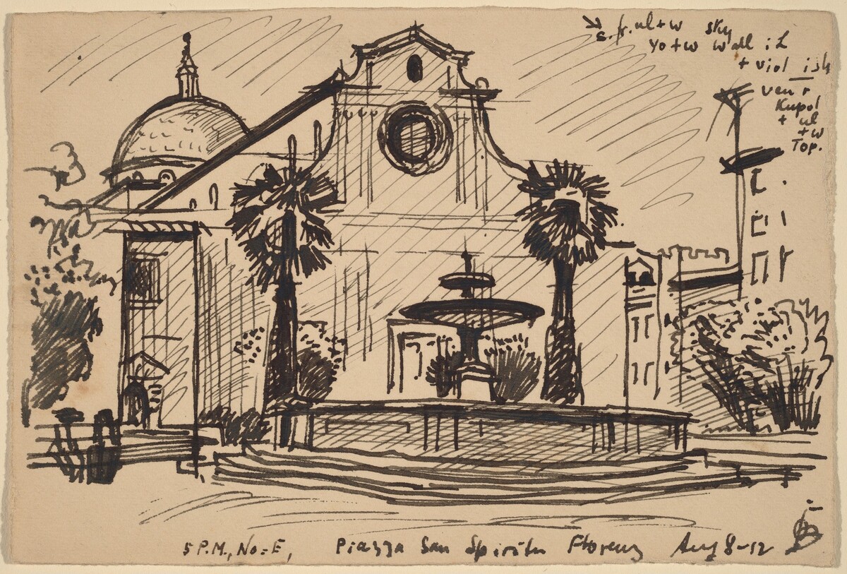 Piazza S. Spirito, Florence by Oscar F. Bluemner