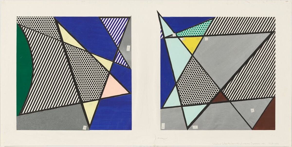 Imperfect Diptych 46 1/4" x 91 3/8" by Roy Lichtenstein