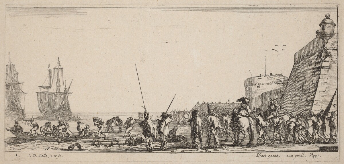 Soldiers Overseeing Embarkation by Stefano Della Bella