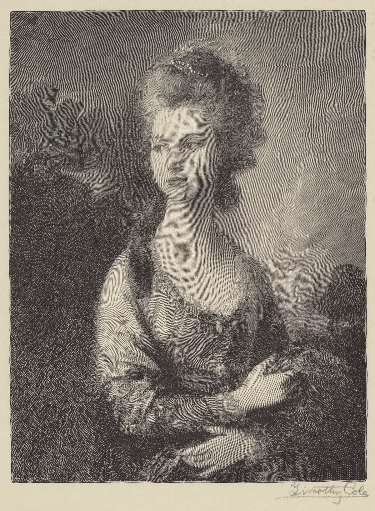 Mrs. Graham by Timothy Cole after Thomas Gainsborough
