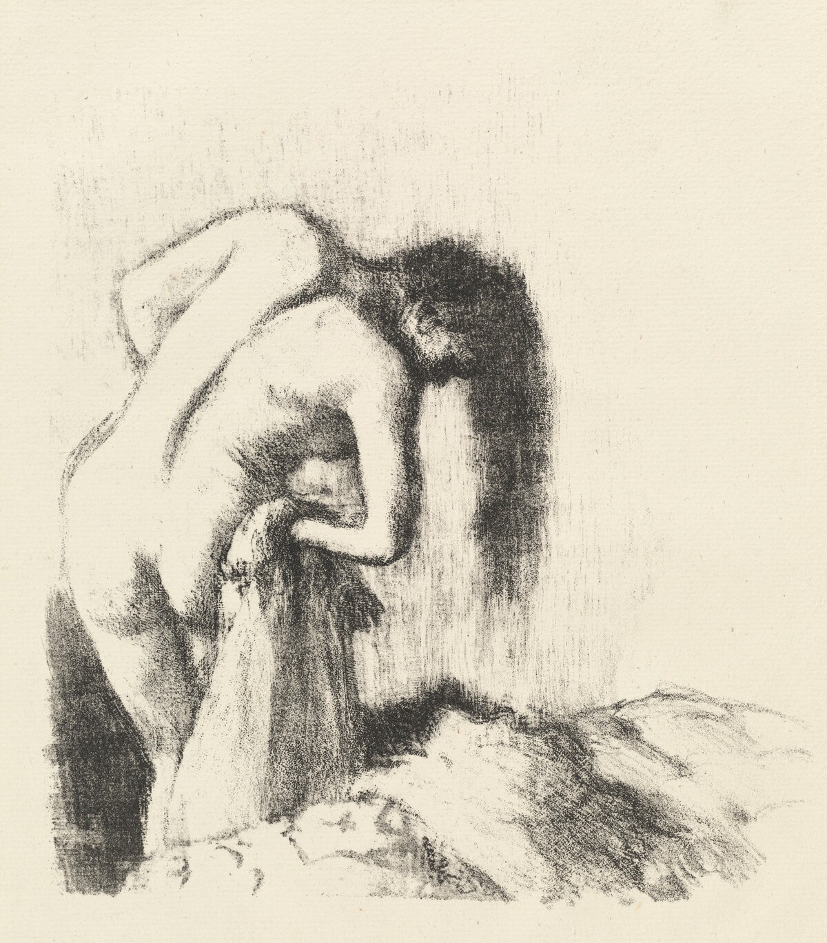 After the Bath (La sortie du bain (Petite planche)) by Edgar Degas
