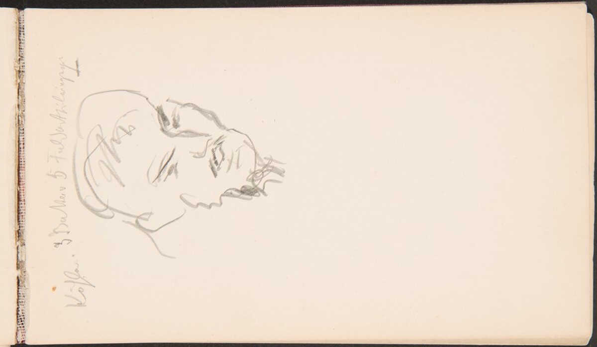 Male Portrait Study (Mannliche Bildnisstudie, daruber Kohler...) [p. 7] by Max Beckmann