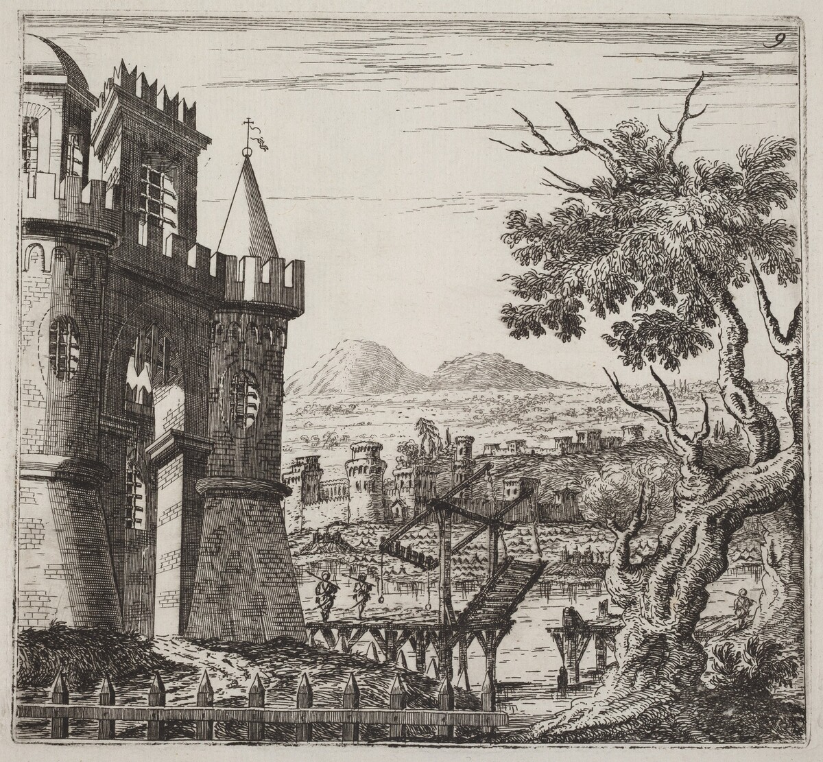 Landscape with a Castle and a Drawbridge by Giuseppe Antonio Landi