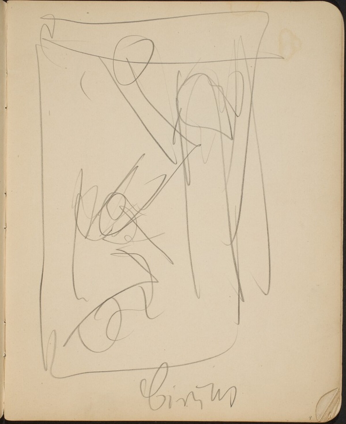 Figürliche Kompositionsskizze mit Bezeichung (Figural Sketch with Inscription) [p. 9] by Max Beckmann