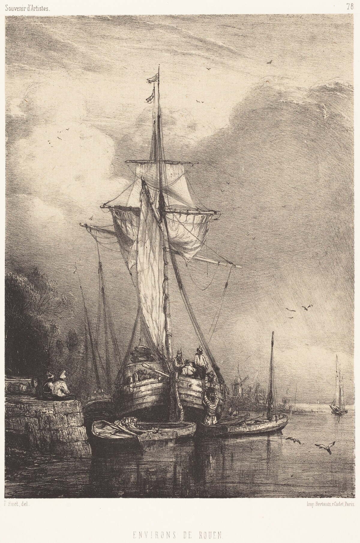Near Rouen (Environs de Rouen) by Paul Huet