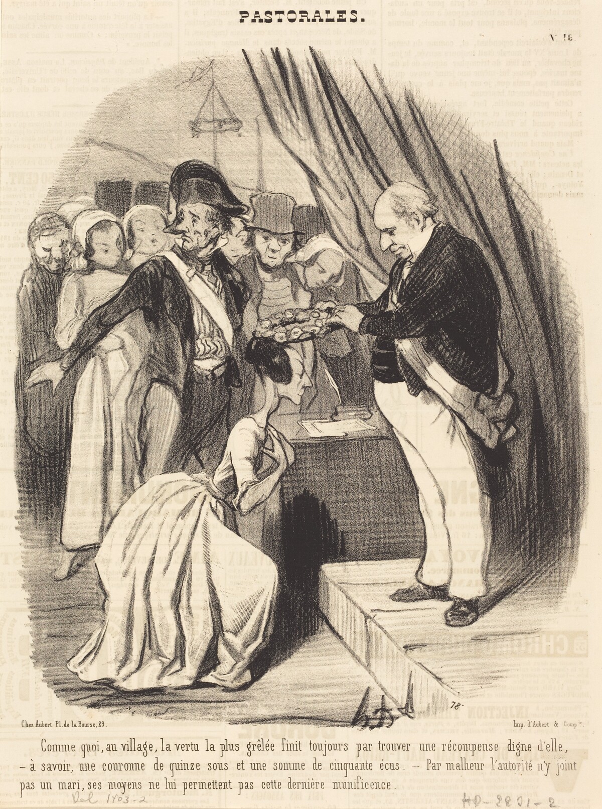Comme quoi, au village, la vertu la plus grêlée... by Honoré Daumier