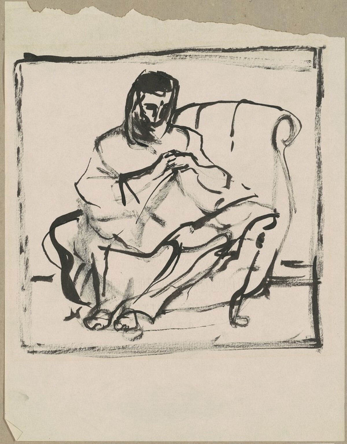 Elizabeth Seated Sewing by Franz Kline