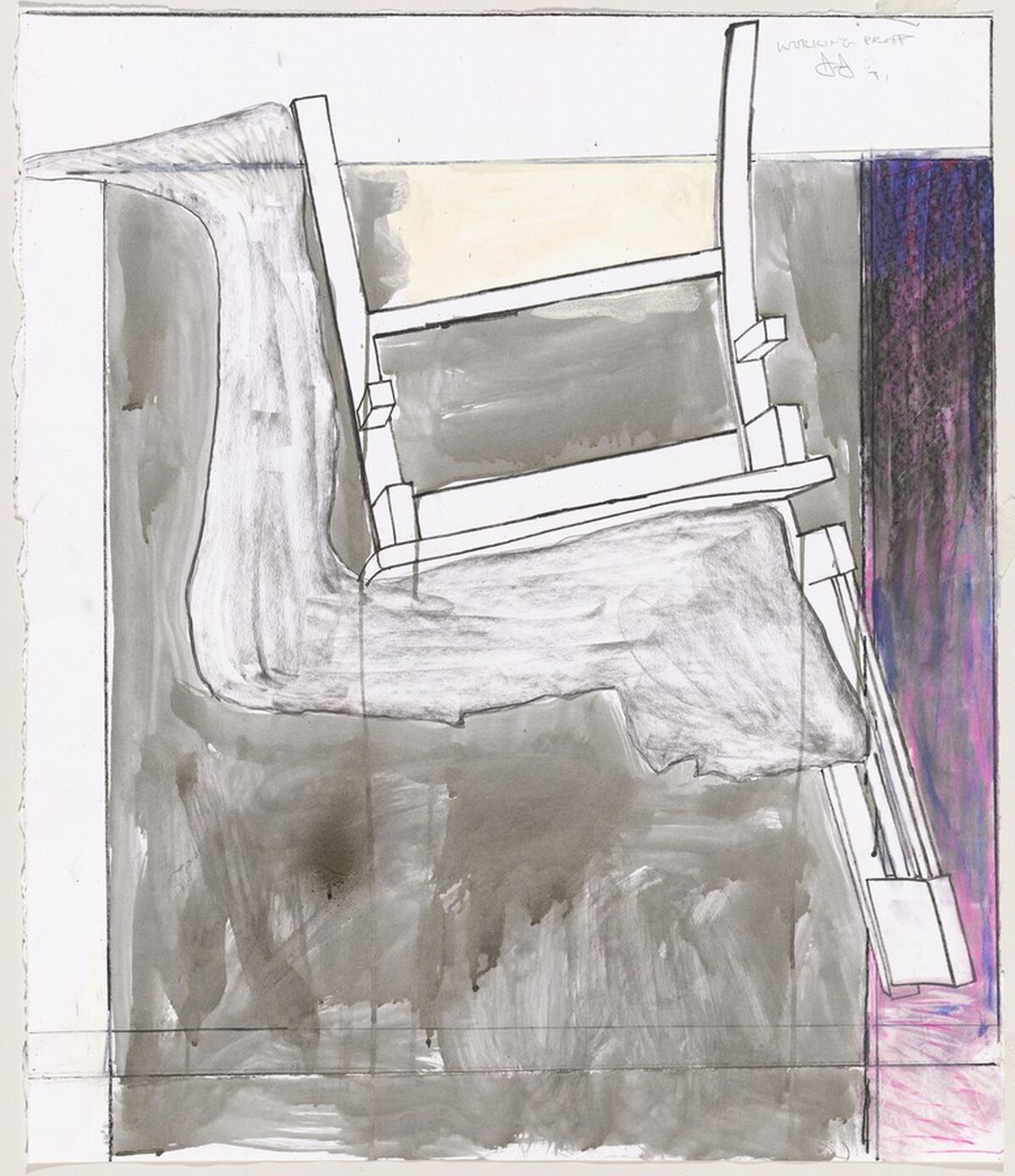 Leg and Chair [working proof] by Jasper Johns