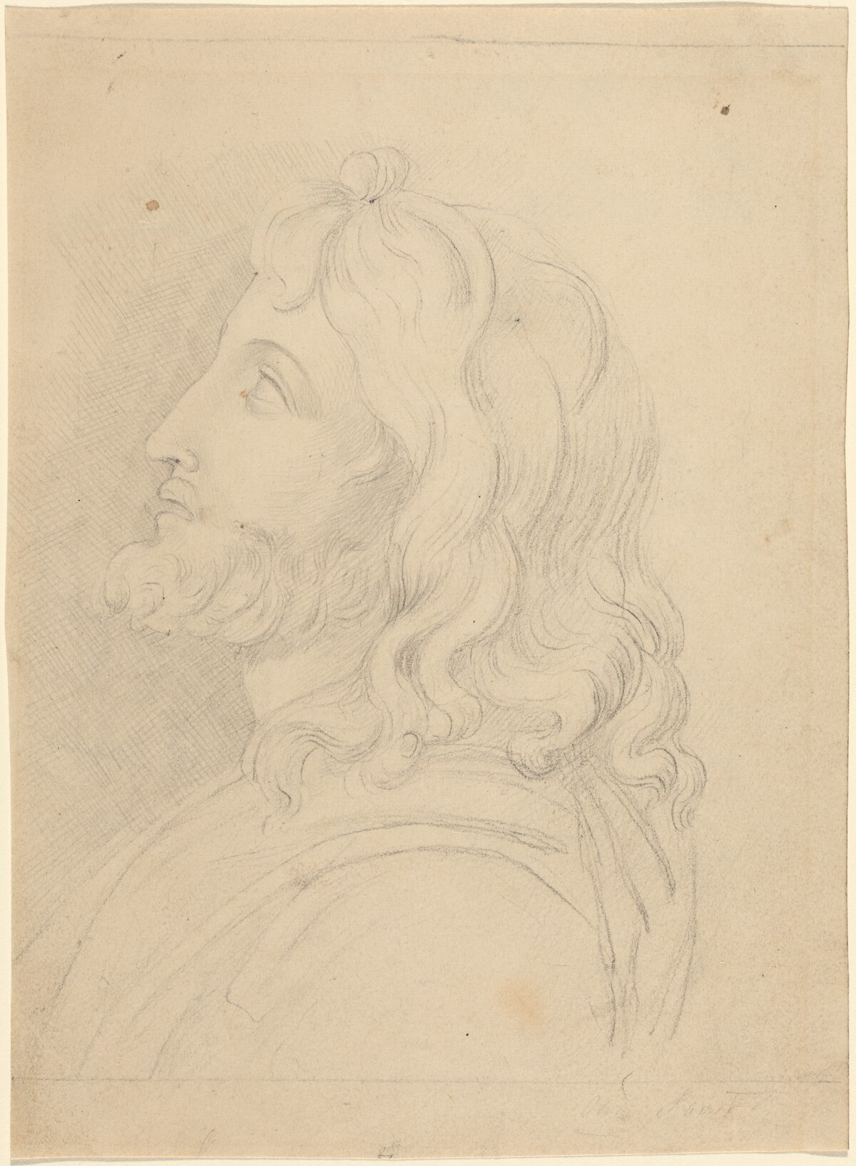 Bust of a Bearded Man Looking Up by John Flaxman
