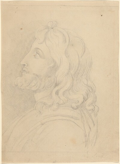 Bust of a Bearded Man Looking Up