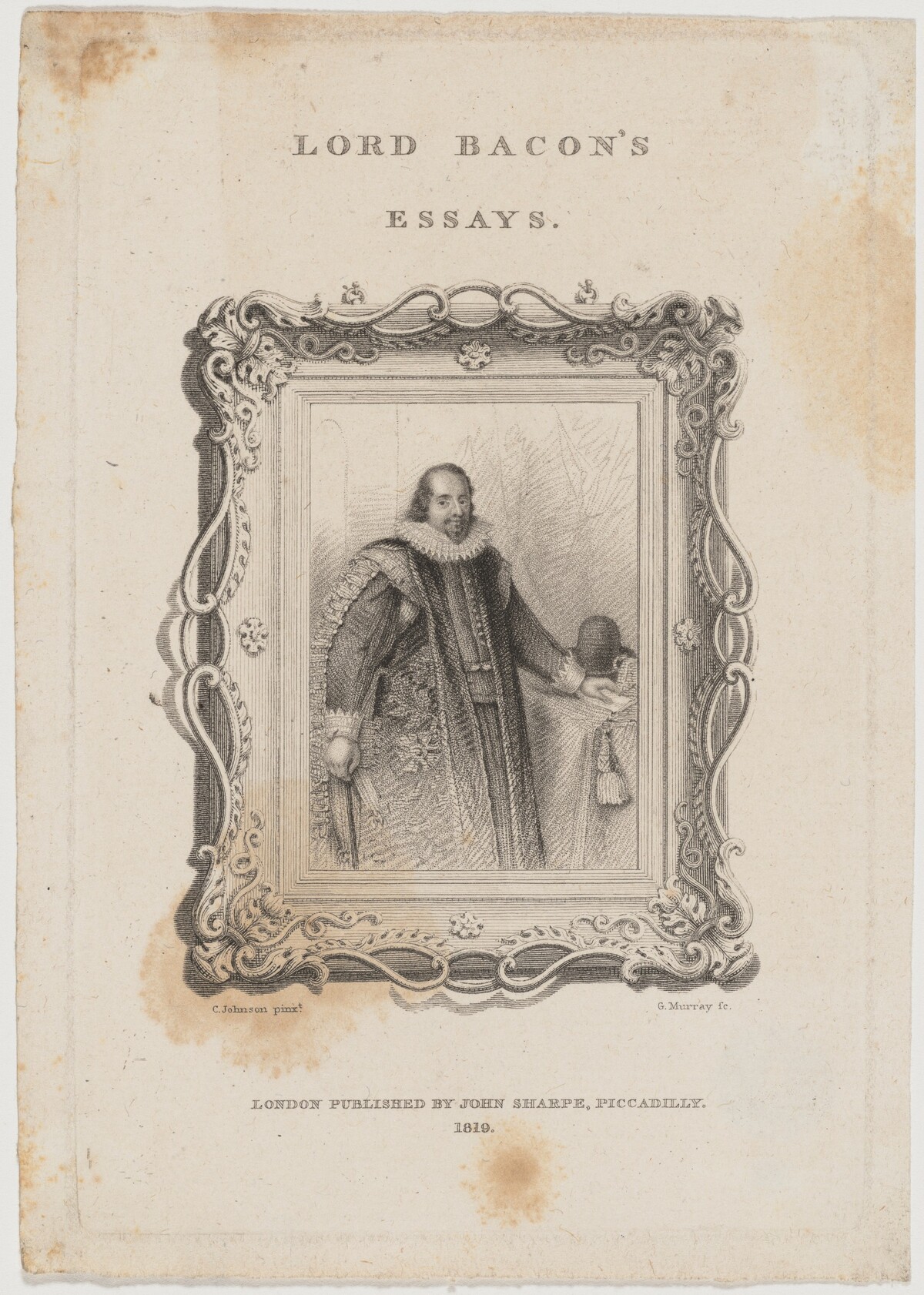 Lord Bacon's Essays - Title Page by George Murray