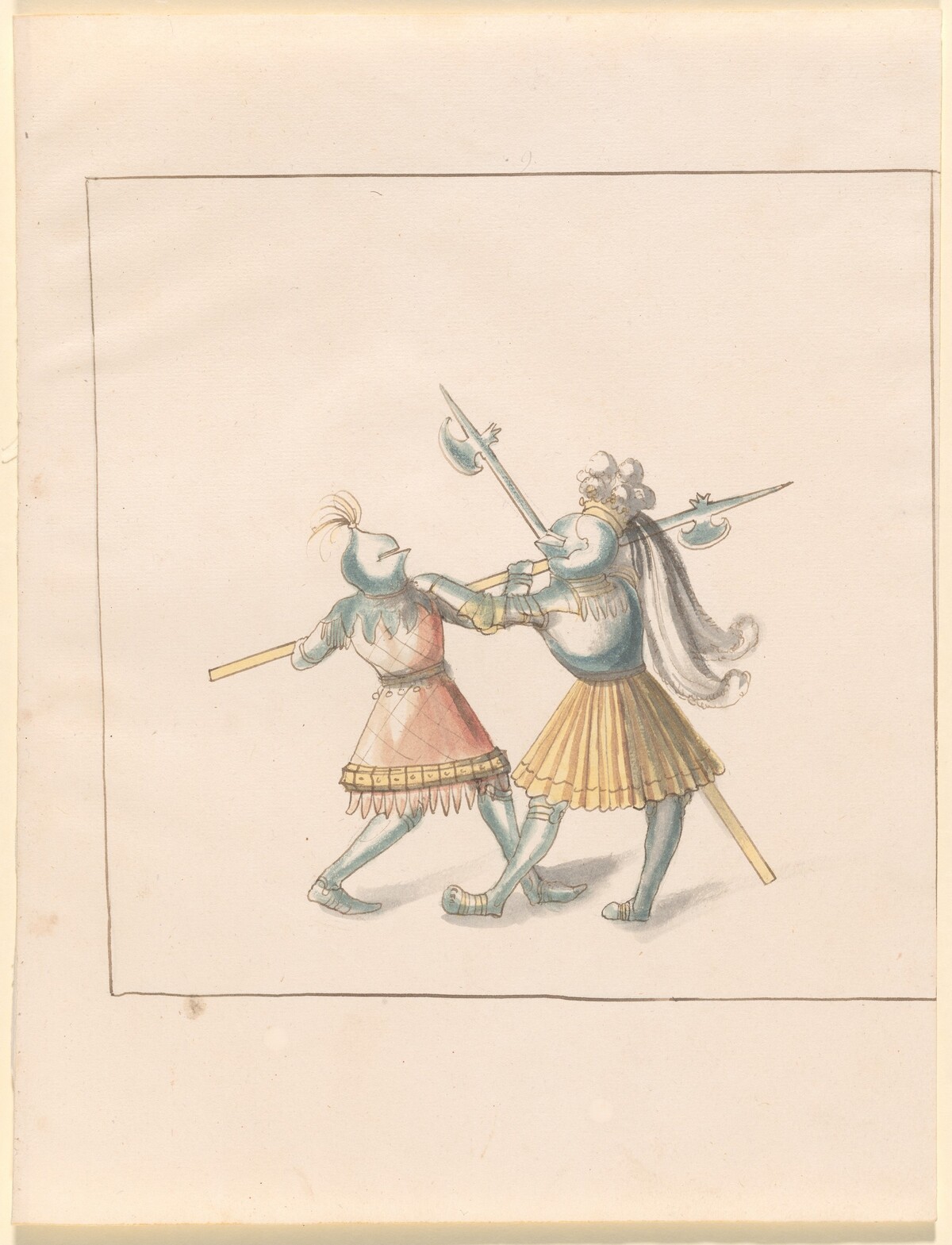 Foot Combat with Halberds by German 16th Century