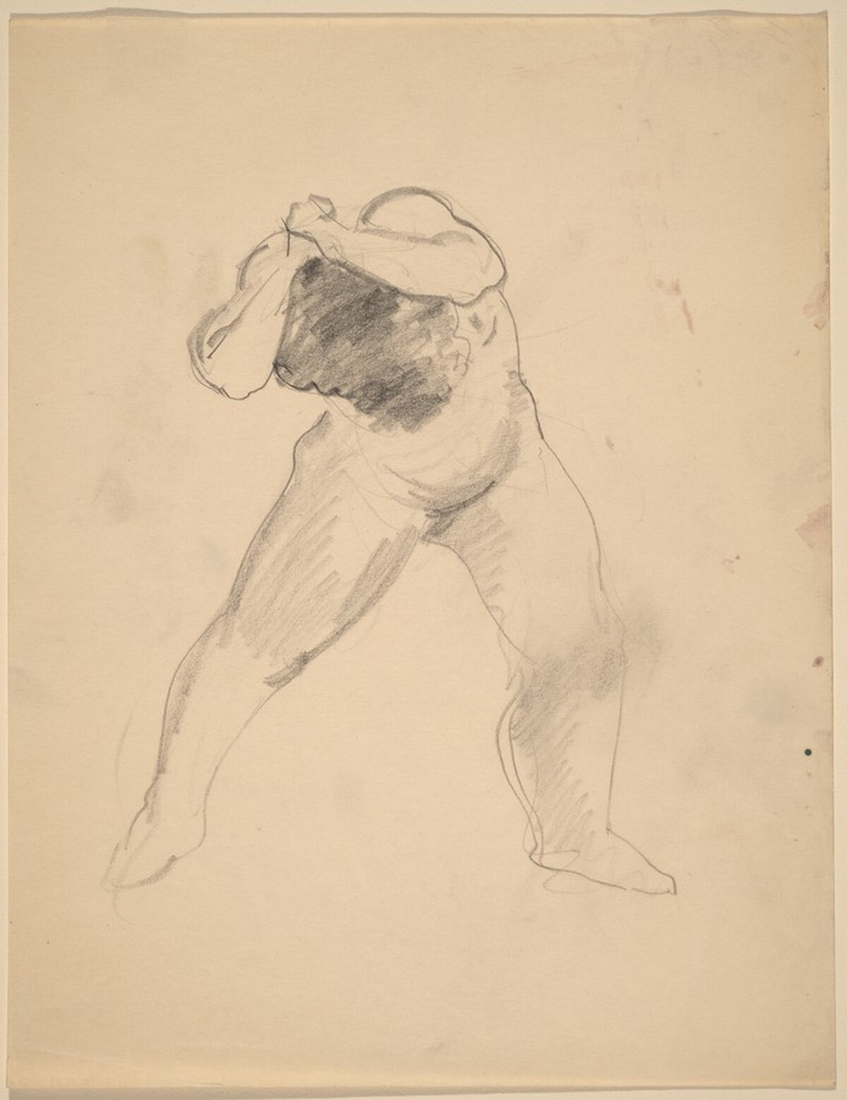 Standing Nude Leaning Forward, Head Lowered, Arms Raised by Mark Rothko
