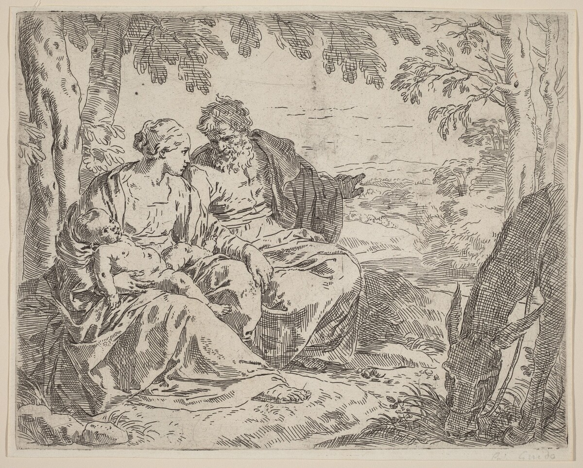 The Rest on the Flight into Egypt by Simone Cantarini