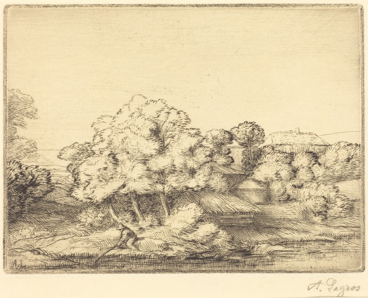 Hamlet near the Lake (Le hameau pres du lac) by Alphonse Legros