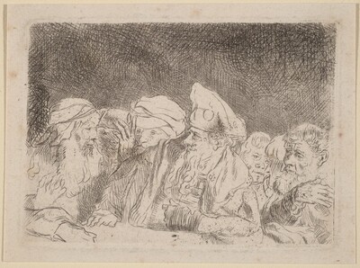 The Pharisees Debating (Fragment from the Hundred Guilder Print)