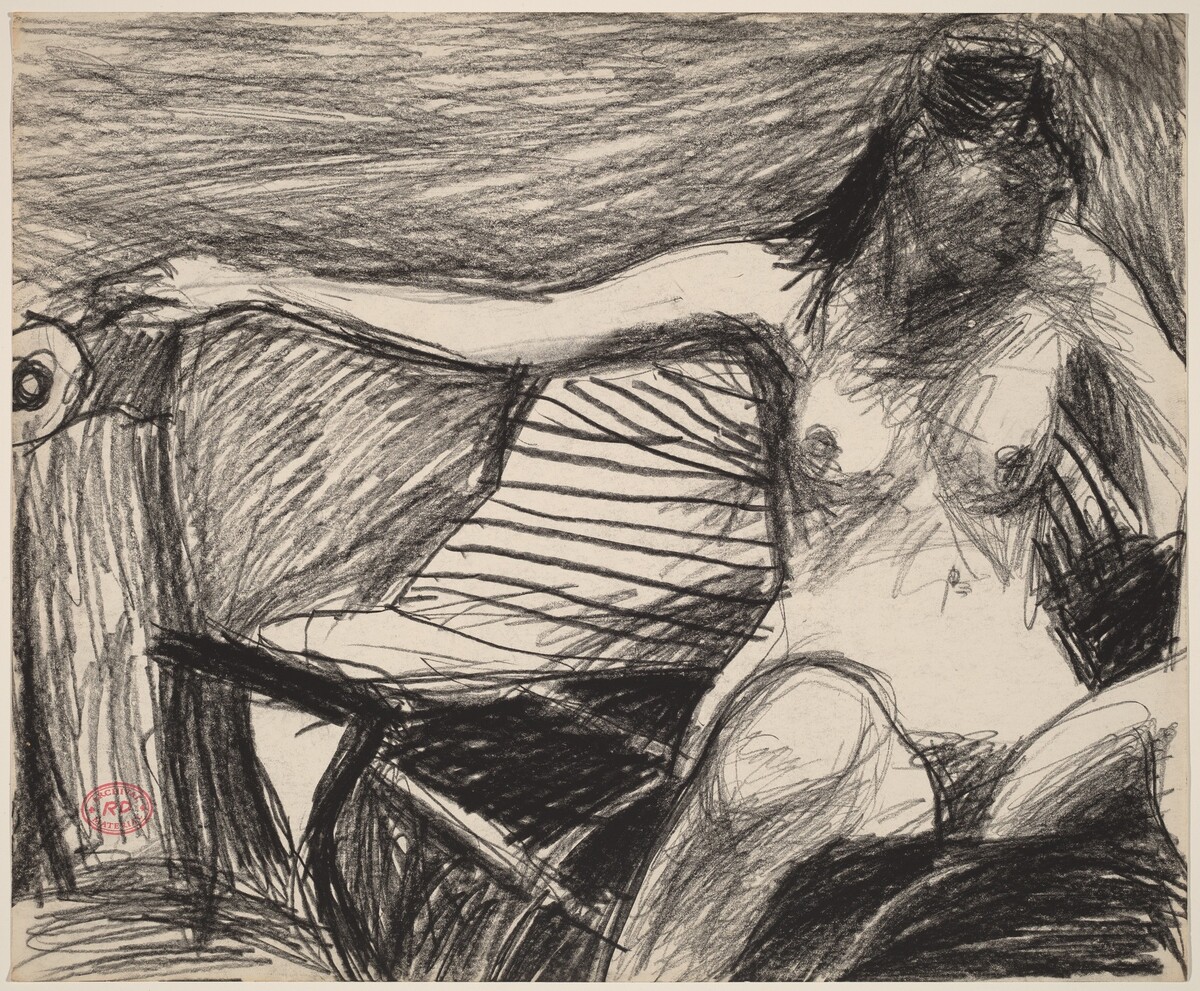 Untitled [seated nude extending her right arm] by Richard Diebenkorn