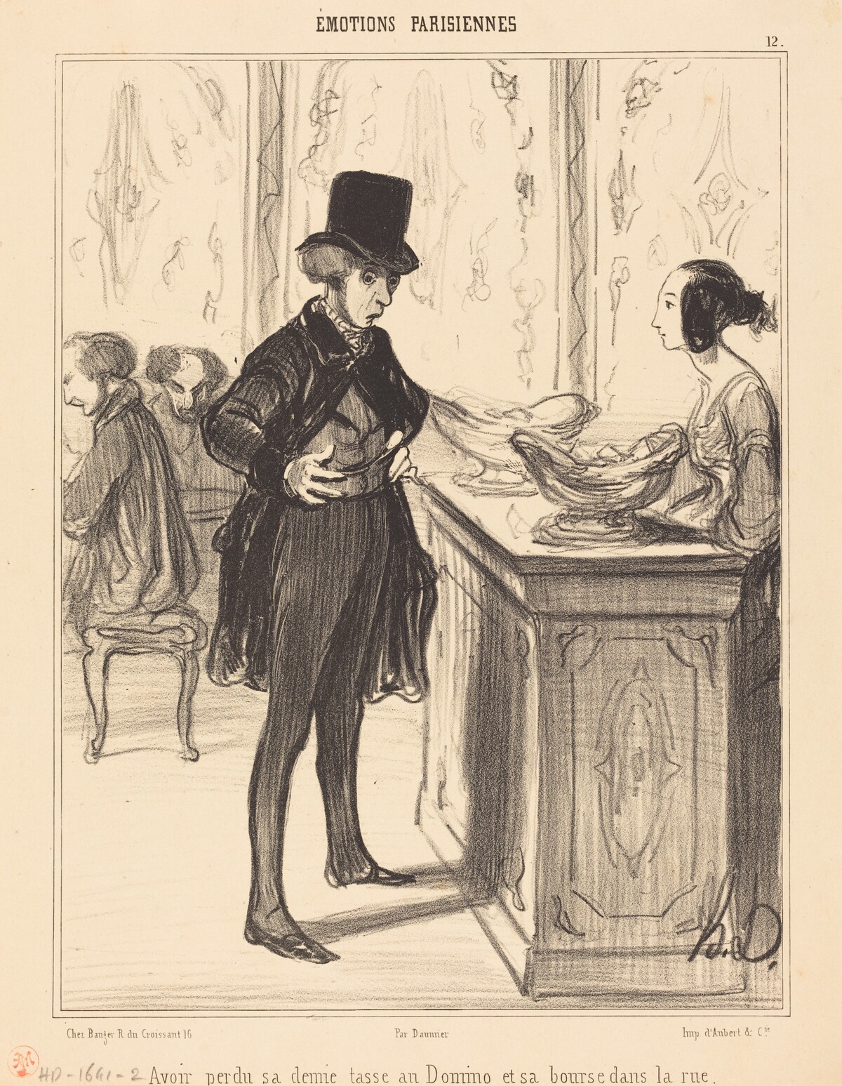 Avoir perdu sa demi-tasse au Domino et sa bourse dans la rue by Honoré Daumier