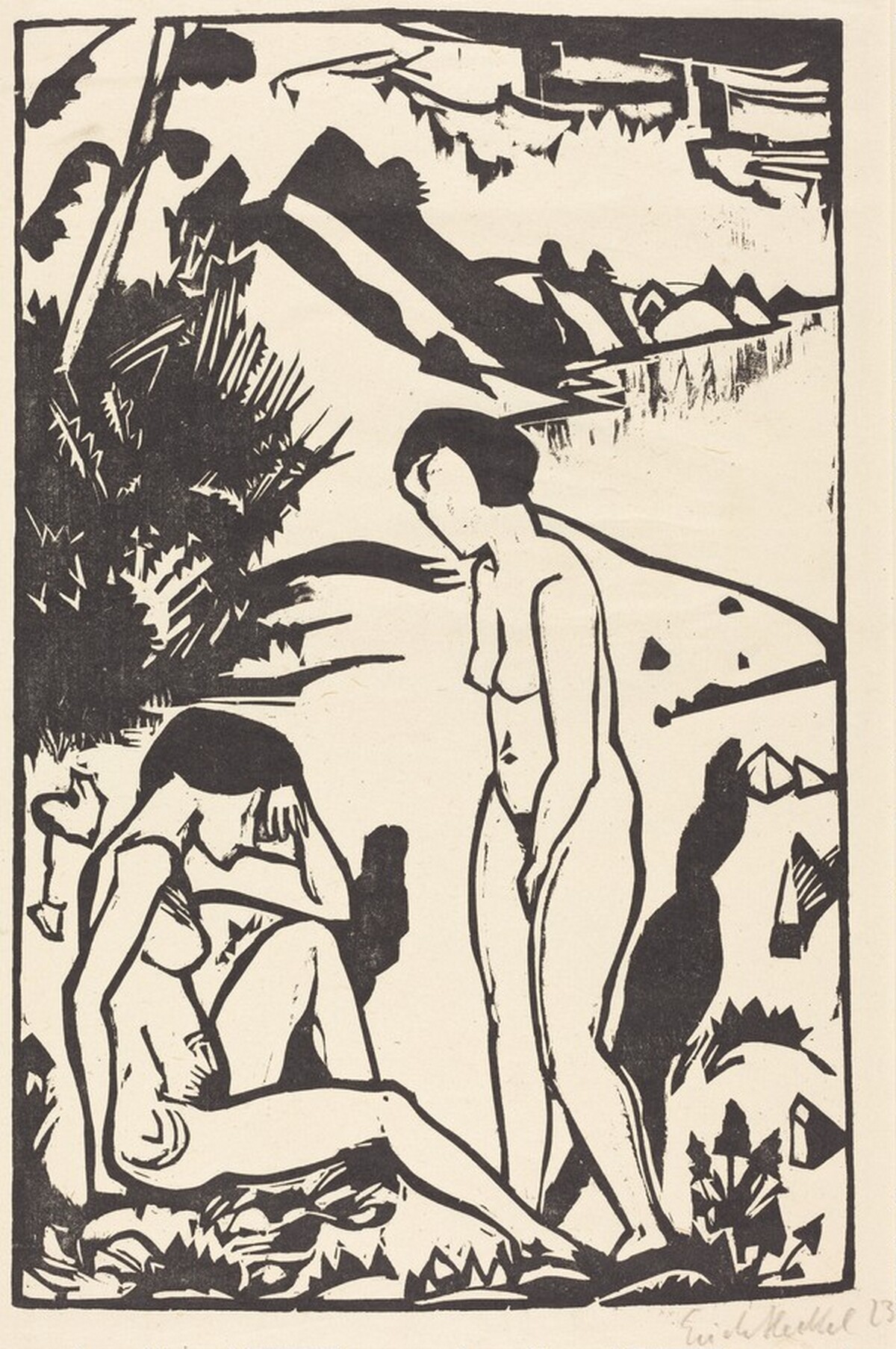 On the Beach (Am Strand) by Erich Heckel