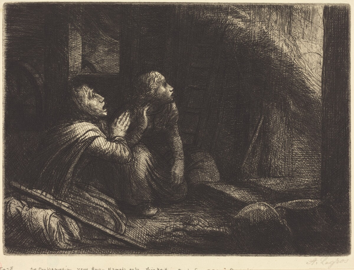 Fire, 3rd plate (L'incendie) by Alphonse Legros