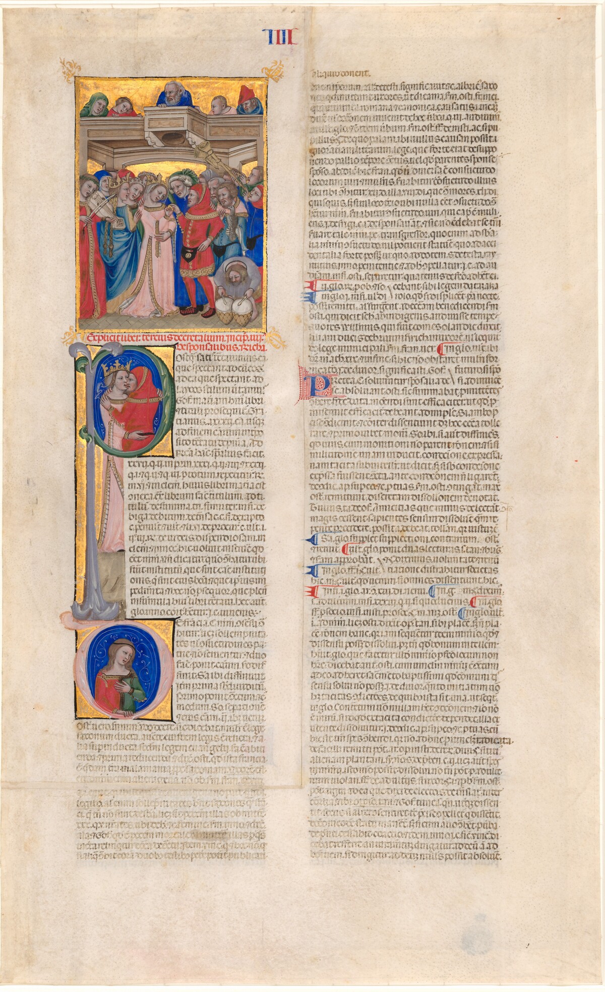 The Marriage; the Kiss of the Bride (initial P); the Bride Abandoned (initial D) by Nicolo da Bologna