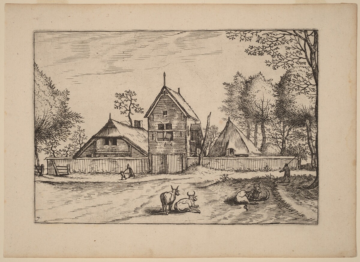 Farmstead by Johannes van Doetechum, the Elder and Lucas van Doetechum after Master of the Small Landscapes