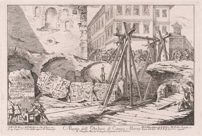 Alzata dell'Obelisco di Campo Marzio (Excavation of the Obelisk from the Campo Marzio)