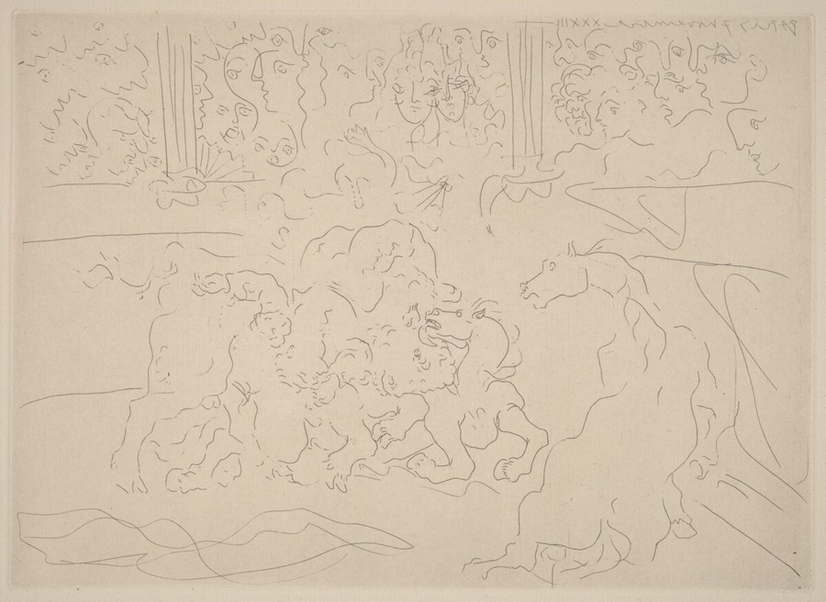 Corrida. Wounded Torero (Corrida. Torero blessé) by Pablo Picasso