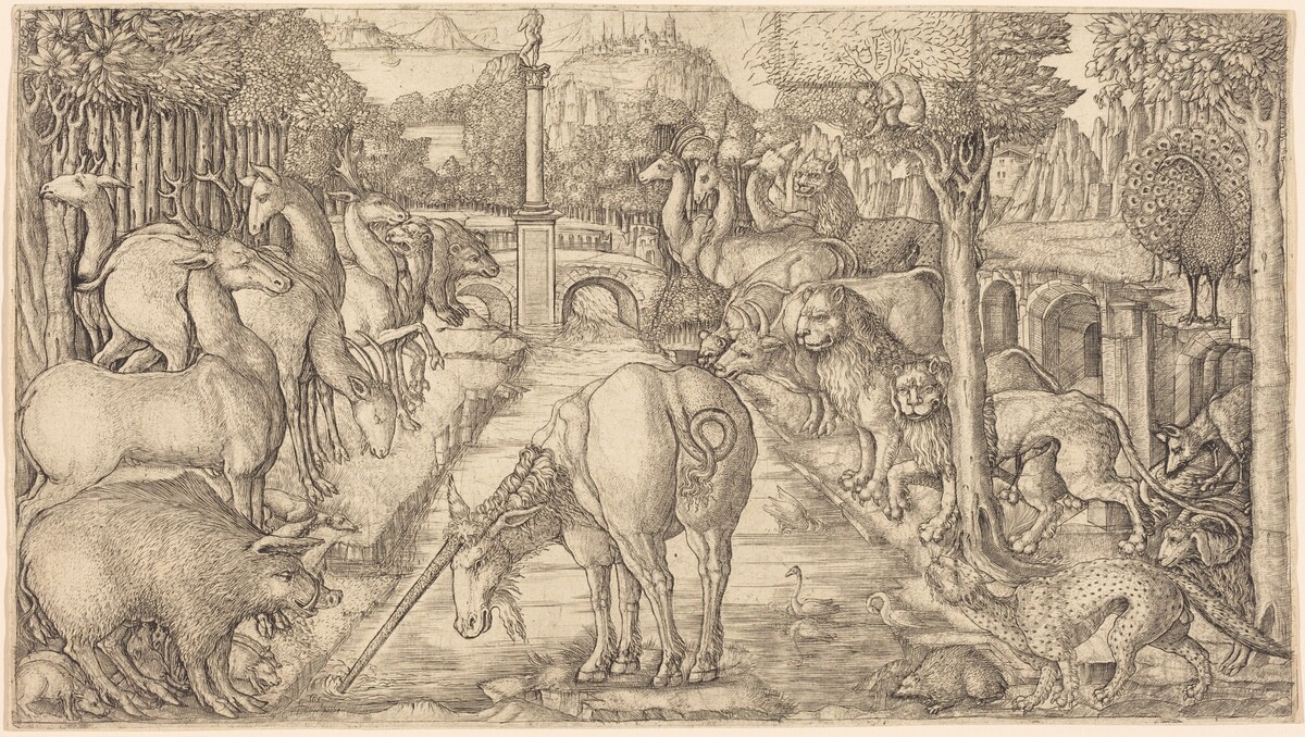The Unicorn Purifies the Water with Its Horn by Jean Duvet