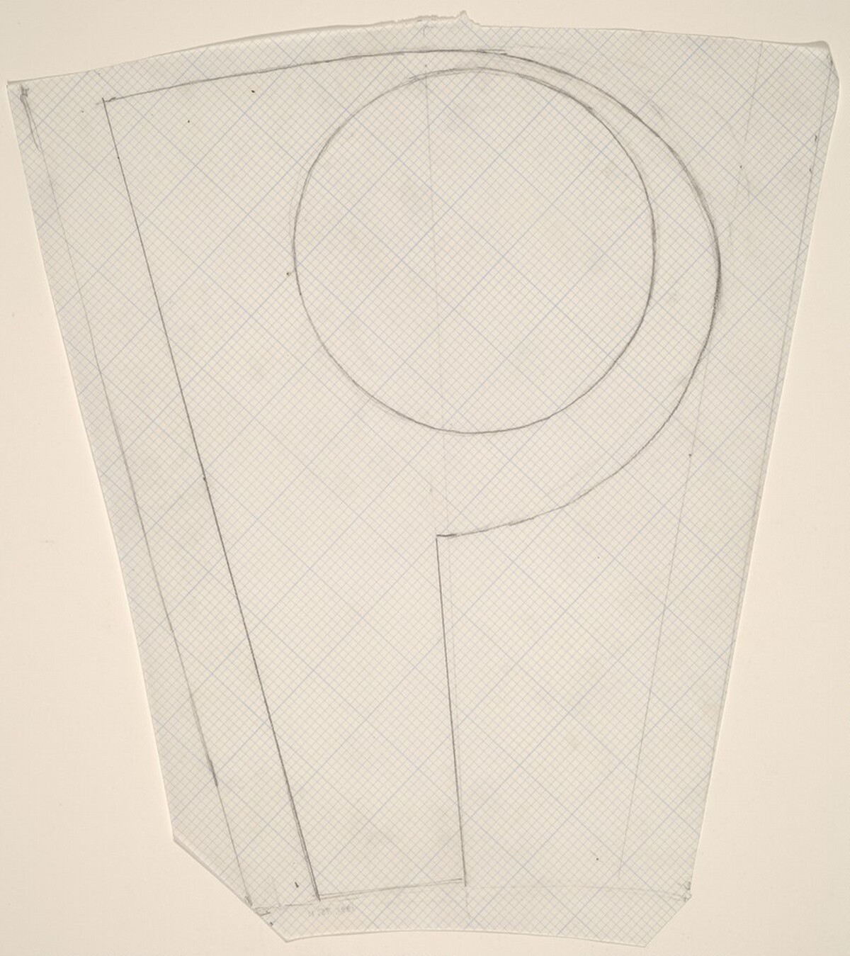 Sketch for "Building - Blocks for a Doorway" (P) by Vito Acconci
