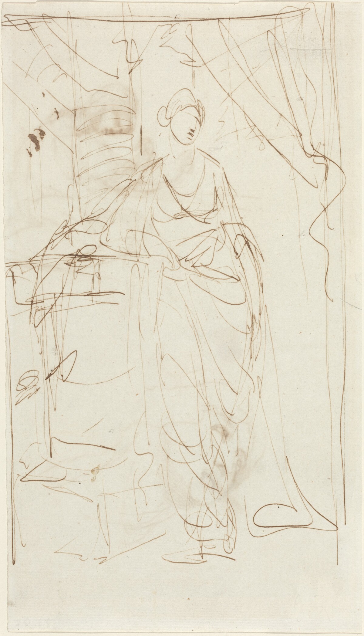An Elegant Lady in Classical Dress [recto] by George Romney