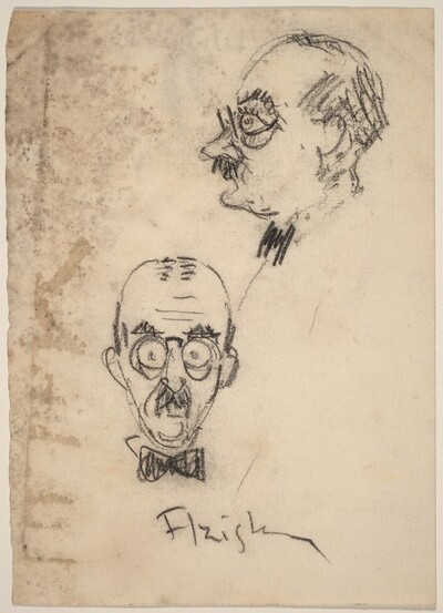 Caricature of a Man (Azish?, front and profile views)