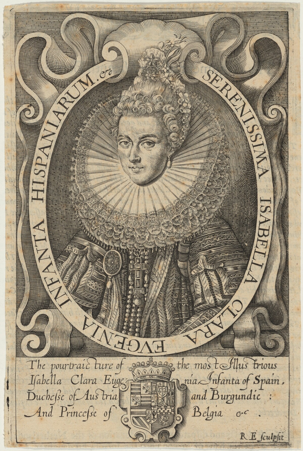 Isabella Clara Eugenia, Infanta of Spain, wife of Archduke of Austria by Renold Elstrack
