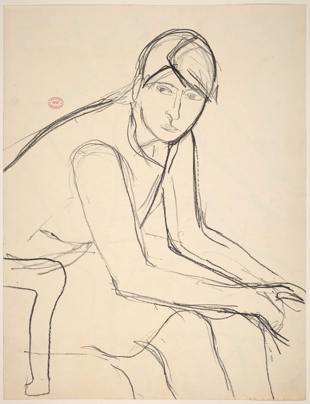 Untitled [seated woman leaning forward] [recto] by Richard Diebenkorn
