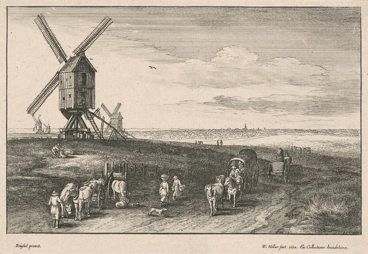The Four Windmills by Wenceslaus Hollar (after Brueghel)