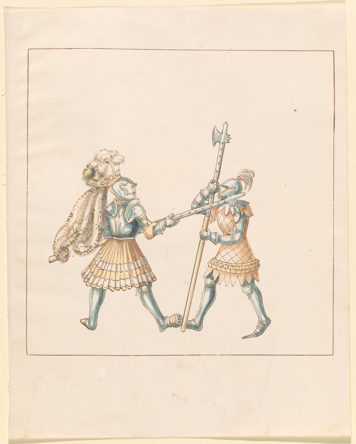 Foot Combat with Halberds by German 16th Century