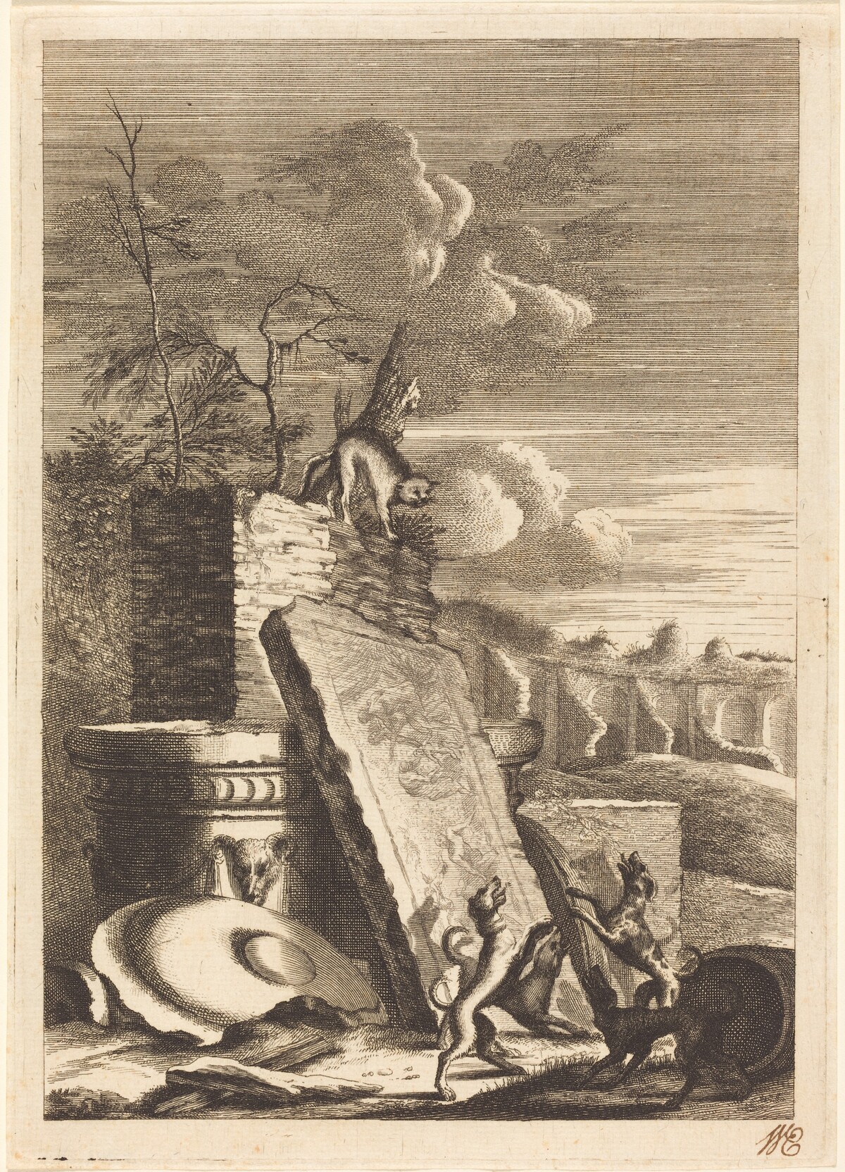 Dogs Pursuing a Cat by Bernhard Zaech after Jonas Umbach