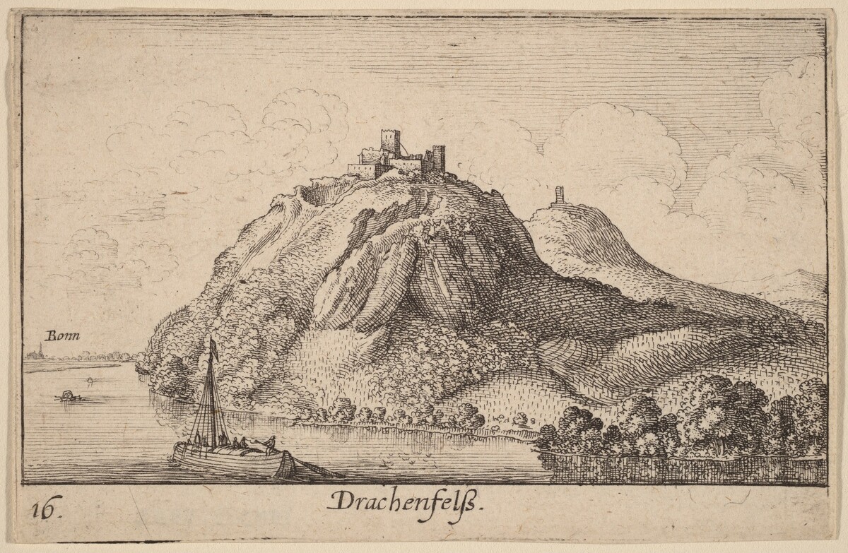 Drachenfels by Wenceslaus Hollar