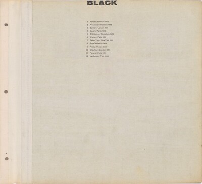 Title page for Black / Text page with illustration number