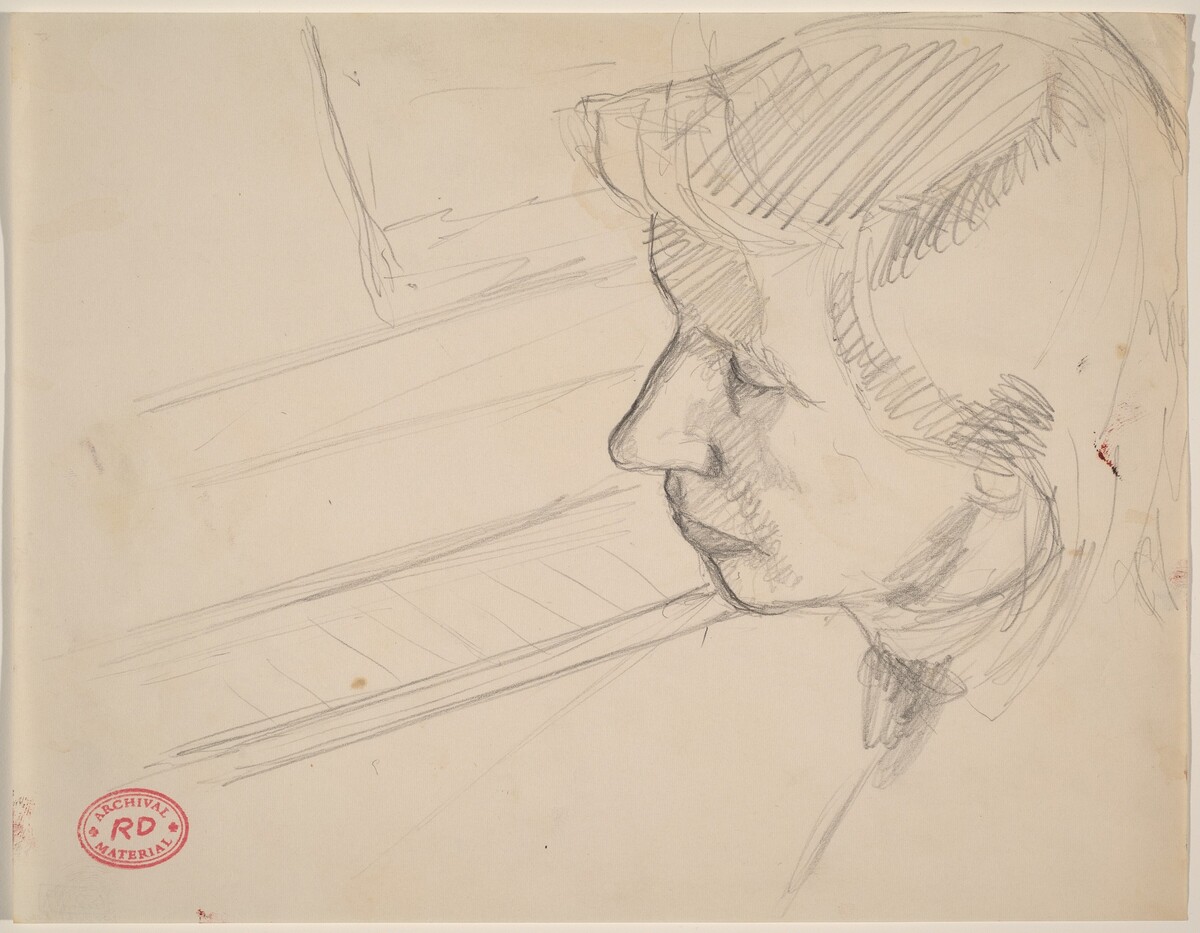 Untitled [woman's head and a keyboard] by Richard Diebenkorn